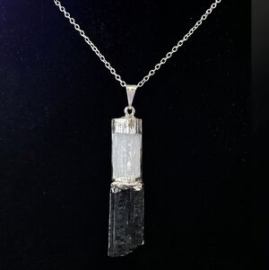 Selenite Black Tourmaline For Necklace Crystal Pendant